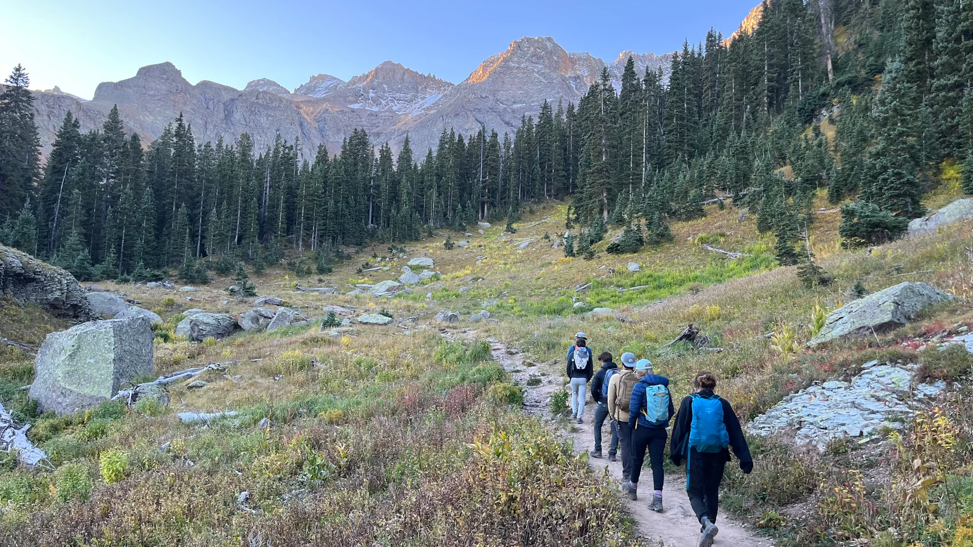 Group hiking